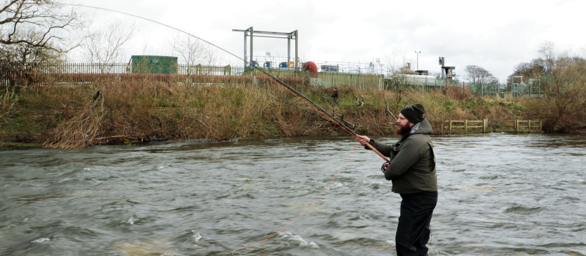 Angler on River Kent near outfall